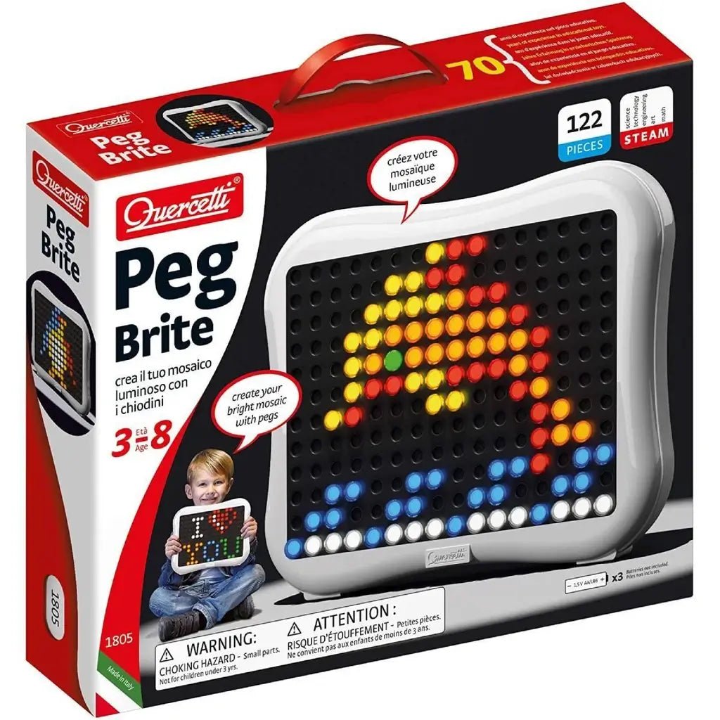 Quercetti 1805 Peg Brite Gioco Mosaico LED Creativo - BabyLud