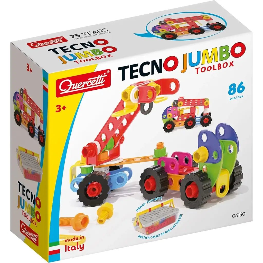 Quercetti 6150 Tecno Jumbo Toolbox Gioco di Costruzioni - BabyLud