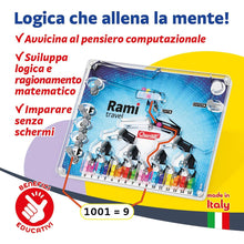 Confezione Quercetti Rami Travel con pannello trasparente a sfere colorate per apprendere il coding con numeri binari, età 5+