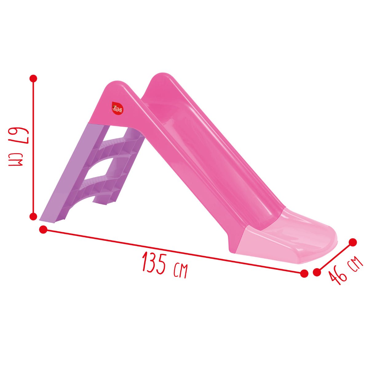 Scivolo per Bambine Rosa con 3 Gradini Antiscivolo - BabyLud