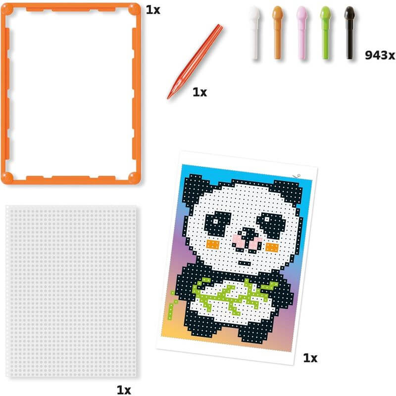 Set Chiodini Quercetti 0768 Pixel Art Panda - BabyLud