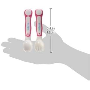 Set Cucchiaio e Forchetta Neonati Rosa - BabyLud