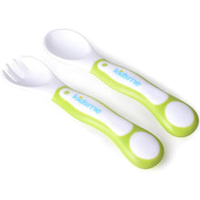 Set Cucchiaio e Forchetta Per Neonati Lime - BabyLud