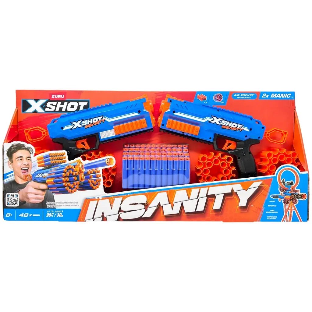 Set da 2 Blaster X - Shot Insanity Manic Zuru 48 Dardi - BabyLud