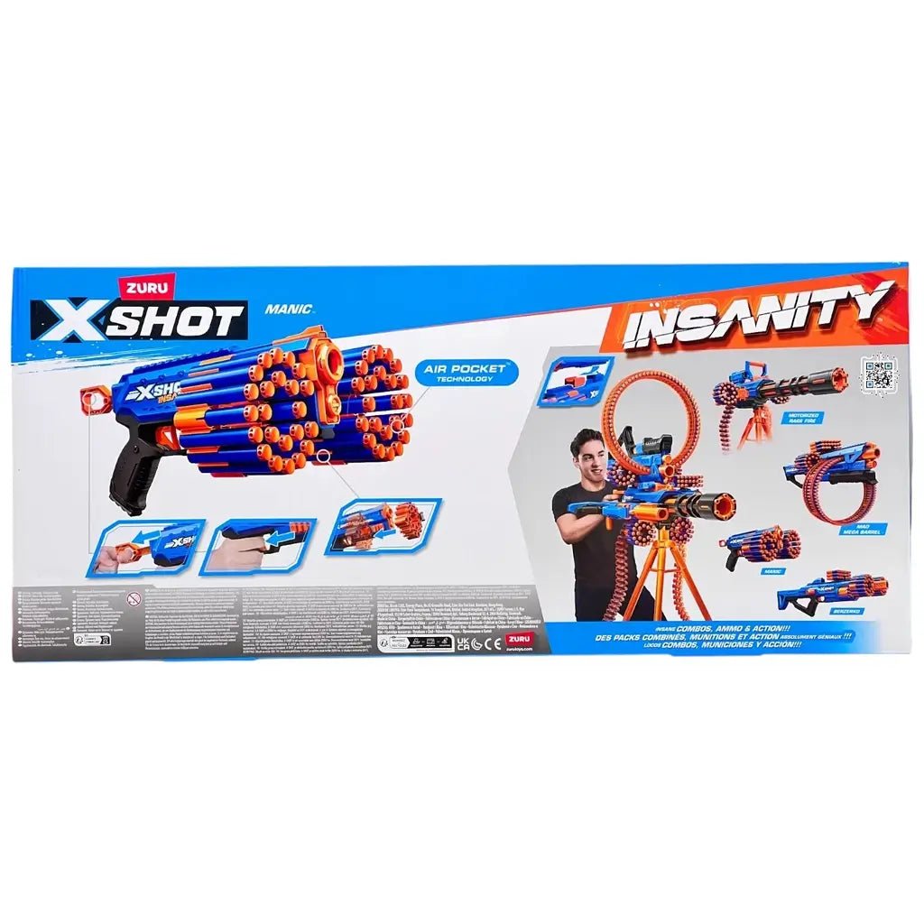 Set da 2 Blaster X - Shot Insanity Manic Zuru 48 Dardi - BabyLud