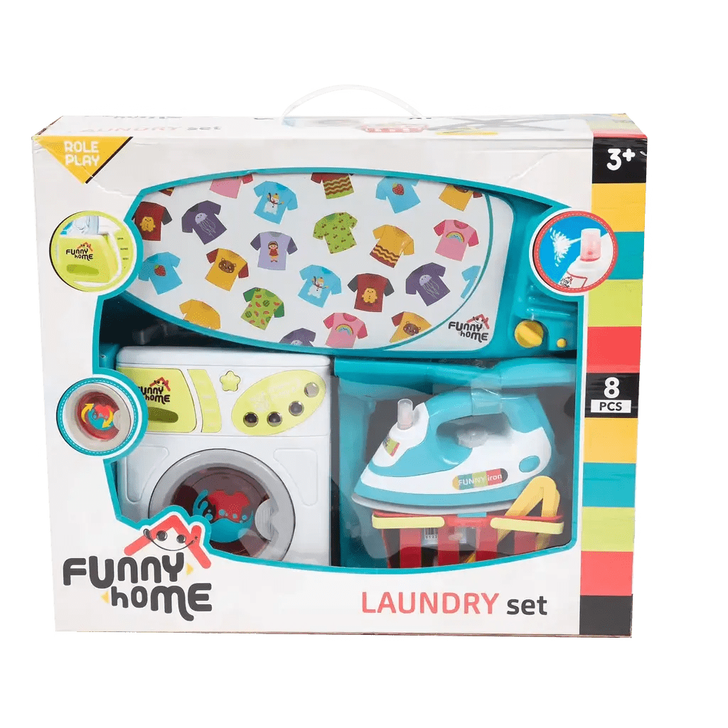 Set Lavanderia Lavatrice Ferro da Stiro Asse da Stiro - BabyLud