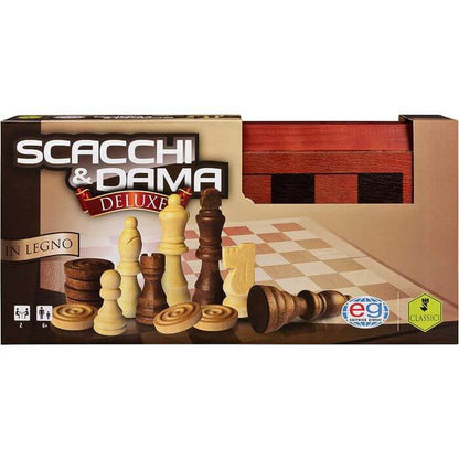 Set Scacchi e Dama Deluxe in Legno - 2 in 1 - BabyLud