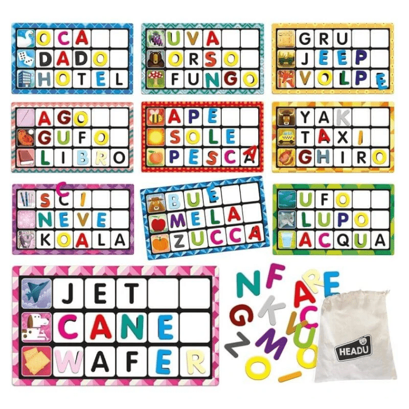 Tombola Montessori Lettere e Parole Headu IT20515 - BabyLud