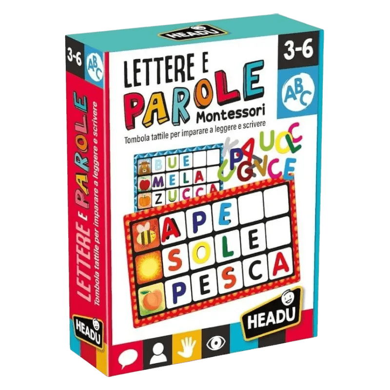 Tombola Montessori Lettere e Parole Headu IT20515 - BabyLud