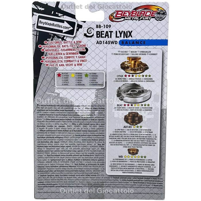 Trottola Beyblade Metal Fury Beat Lynx - BabyLud
