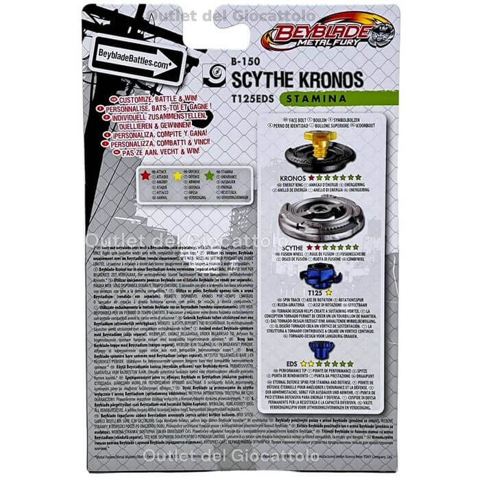 Trottola Beyblade Metal Fury Scythe Kronos - BabyLud