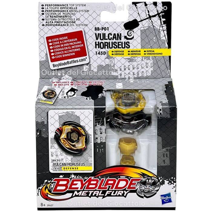Trottola Beyblade Metal Fury Vulcan Horuseus 145D Difesa - BabyLud