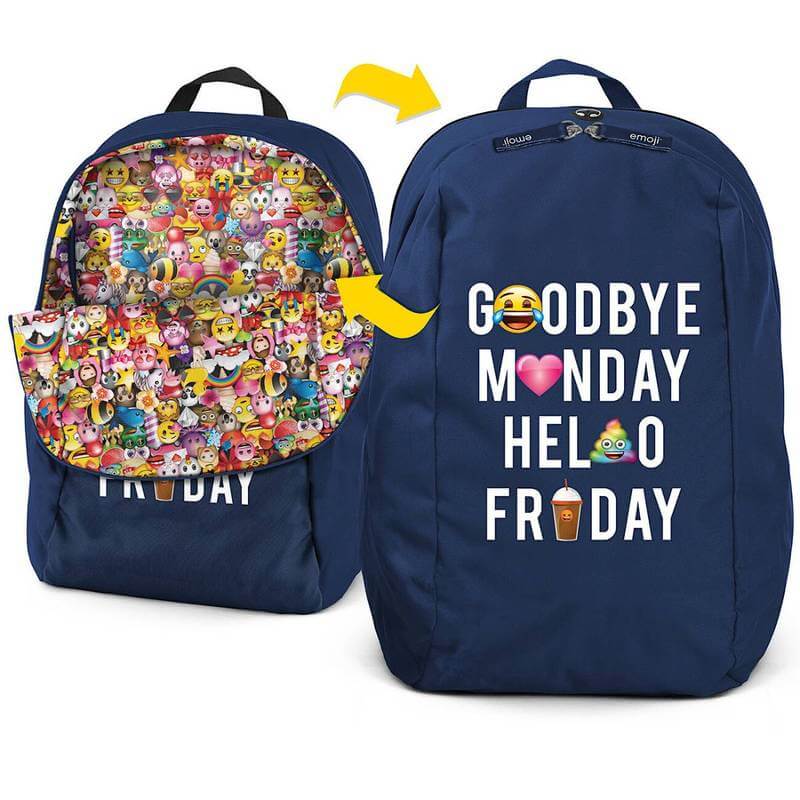 Zaino Emoji Reversibile Double Face 2 in 1 - BabyLud