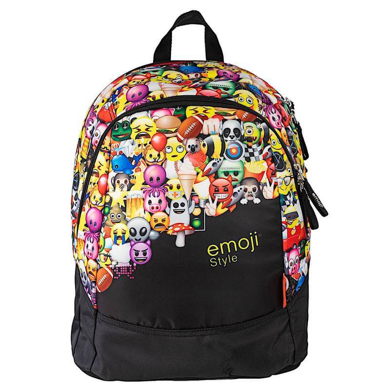 Zaino Scuola Emoji Nero 2 Scomparti - BabyLud