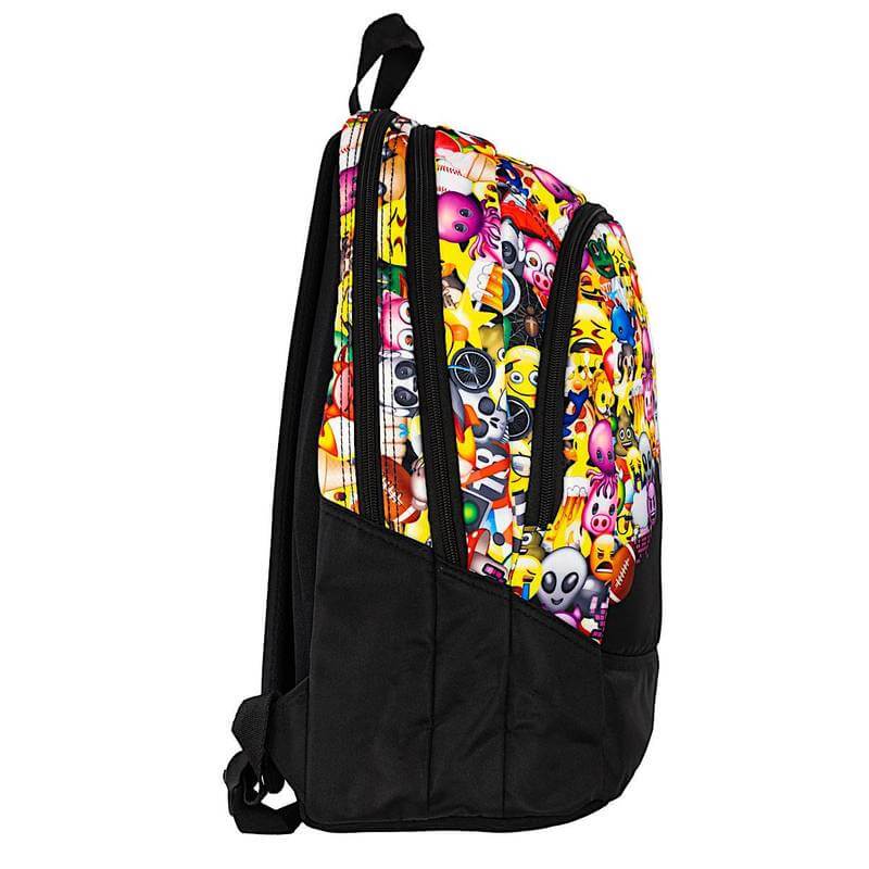 Zaino Scuola Emoji Nero 2 Scomparti - BabyLud