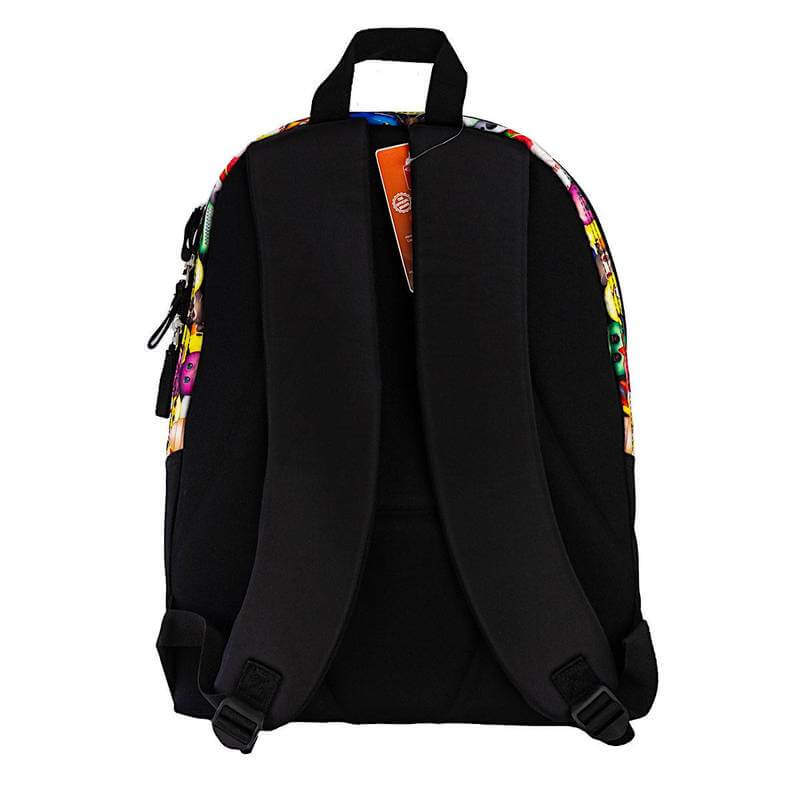 Zaino Scuola Emoji Nero 2 Scomparti - BabyLud