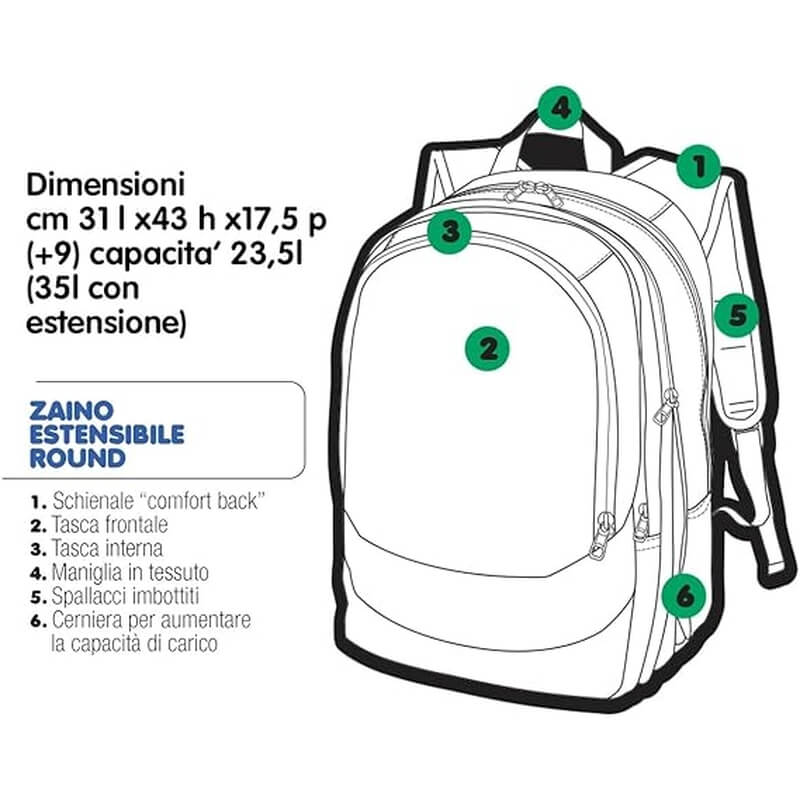 Zaino Scuola GoPop Love&Peace Estensibile - BabyLud